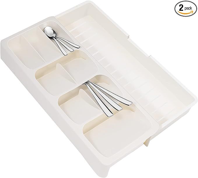 Faridabio Kitchen Drawer Organizer Tray,Expandable Cutlery Silverware Organizer Storage Tray for ... | Amazon (US)