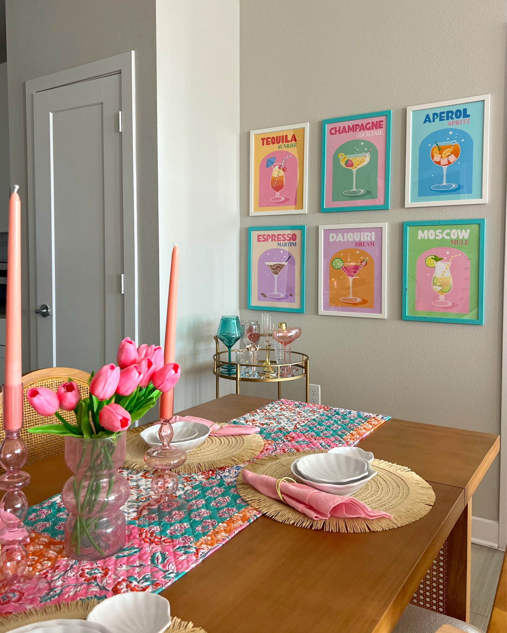 The cutest bar cart corner to complete my new kitchen 🏡💗

#LTKHome