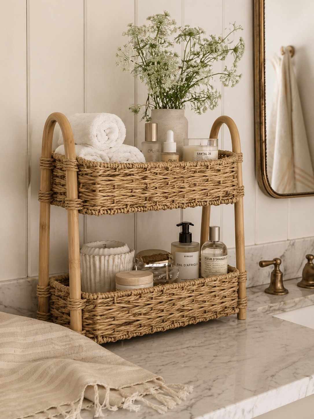 New tiered bathroom shelf! How perfect is this for a bathroom counter?!

#LTKHome
