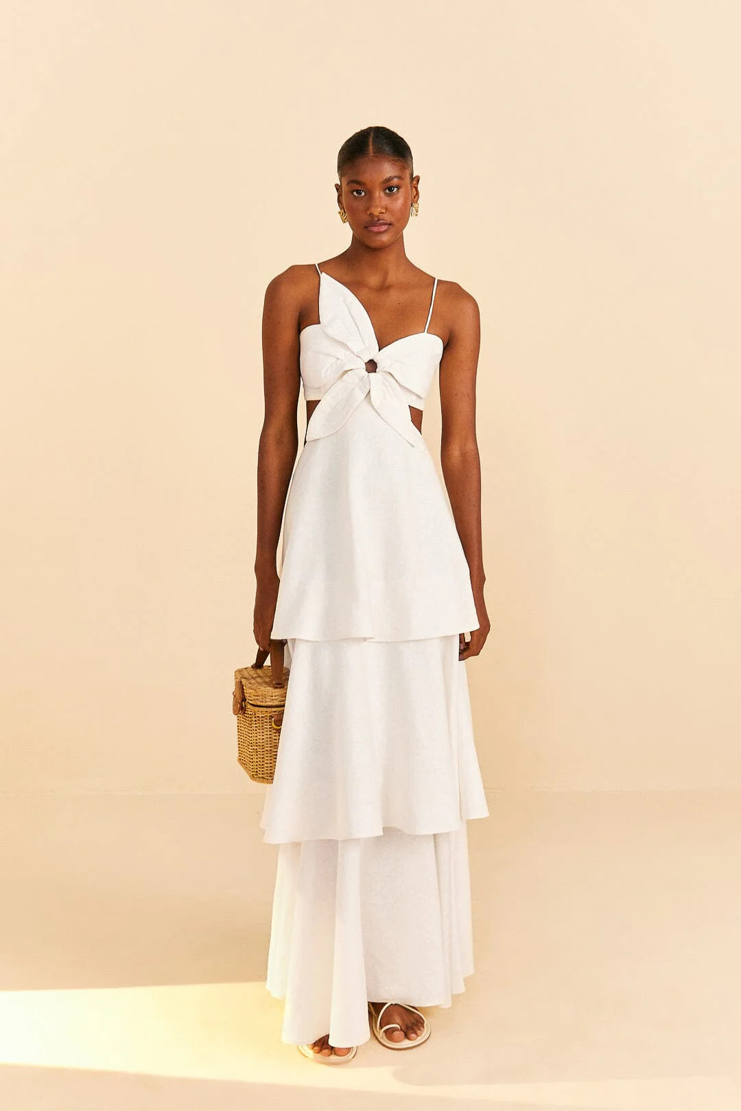 Off-White Flower Maxi Dress | FarmRio (US)