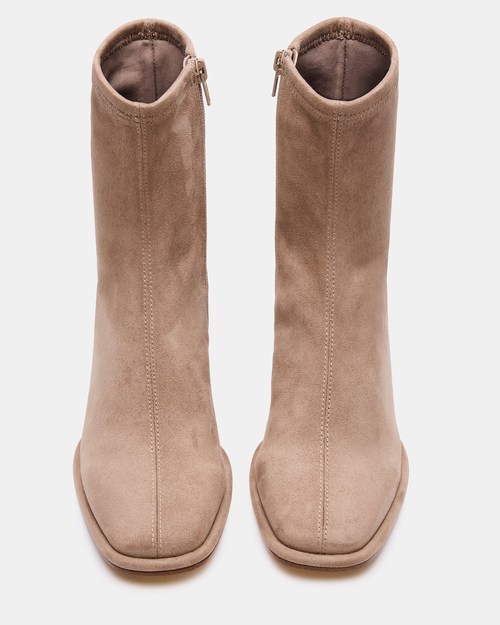 PAMMY Taupe Square-Toe Block Heel Women's Ankle Boot | Steve Madden (US)