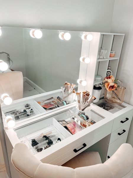 Make up vanity from amazon. I love how this turned out so much space, glass top to see your products, and shelf, so much space for my beauty products. 





Lounge set 
Winter fashion 
Winter outfit 
Winter outfits 
Travel outfits 
Valentine’s Day 
Work outfit 
Resort wear 
Bedding 

#LTKbeauty #LTKsalealert #LTKSeasonal