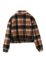 'Tinashe' Checked Crop Fleece Jacket | Goodnight Macaroon