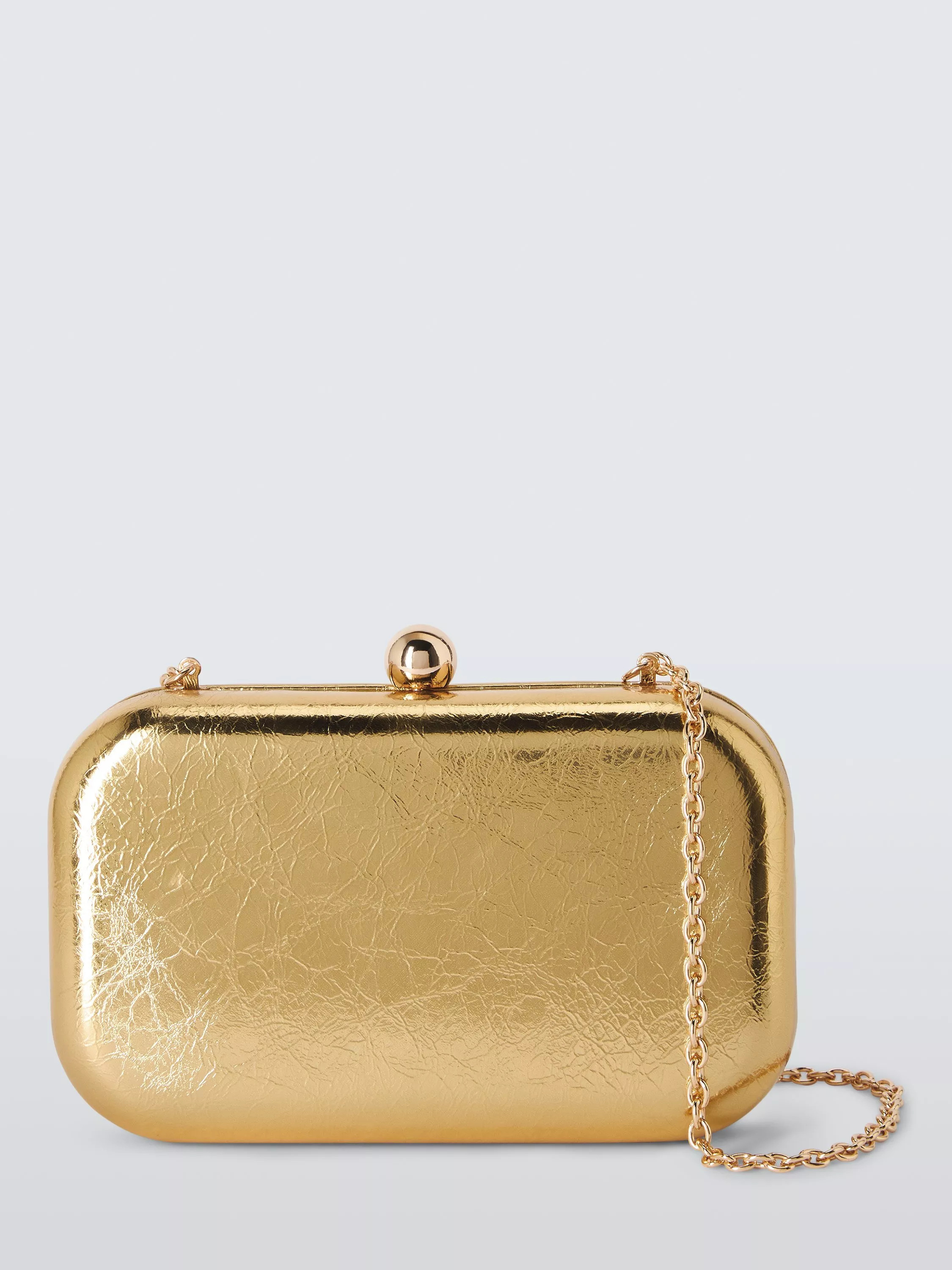John Lewis Elle Crinkled Metallic Clutch Bag, Gold | John Lewis (UK)