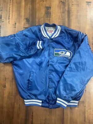 Vintage Locker Line Mens L 1980 Logo Seattle Seahawks Satin Jacket Bomber | eBay US