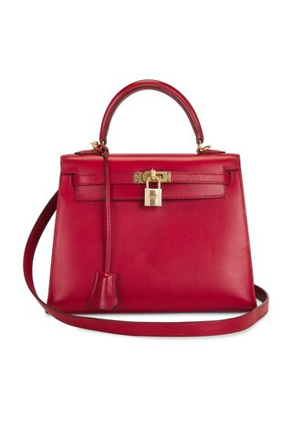 Hermes Box Kelly 25 Handbag in Red | FWRD 