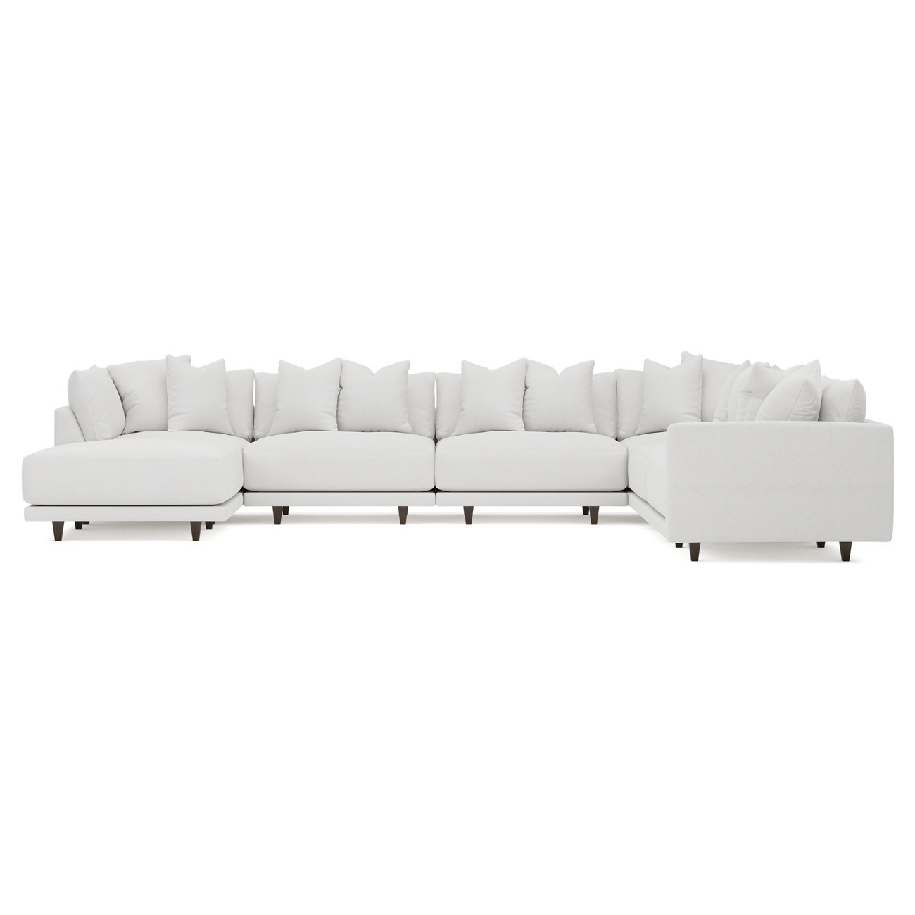 Toulouse Sugar Performance Modular 7-Piece Corner Sectional With Ottoman - Left End - 166 | Kathy Kuo Home