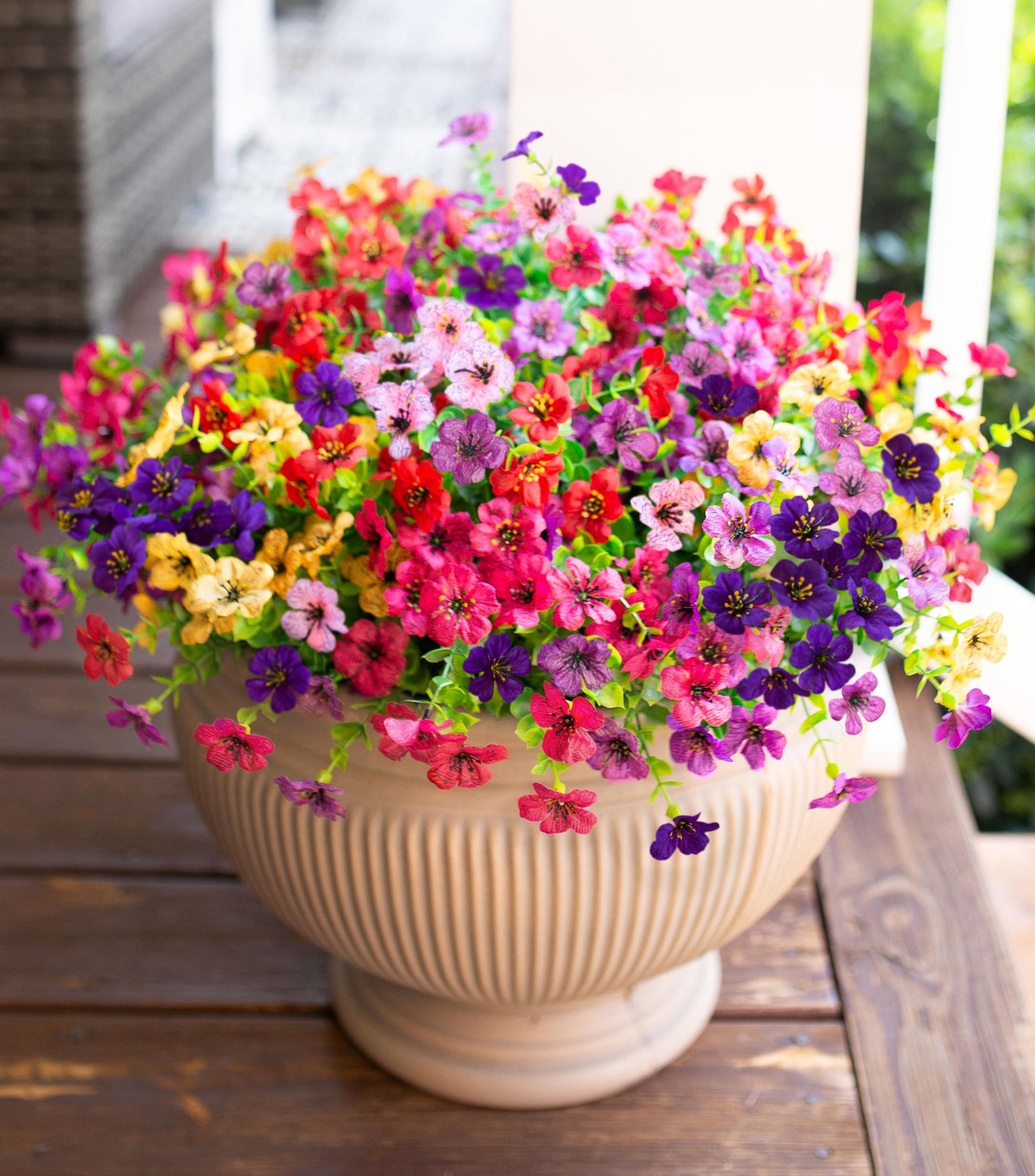 HyeFlora Artificial Flowers for Outdoor Indoor Garden Home Decoration, Faux Flower Daisy with Euc... | Amazon (US)