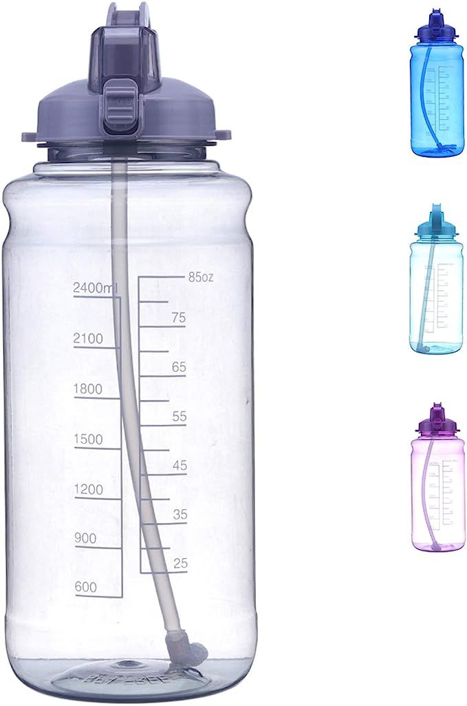 YIREN 101oz 3000ml Large Capacity Sports Water Bottle w/Handle & Straw Tritan Plastic BPA Free Pu... | Amazon (US)
