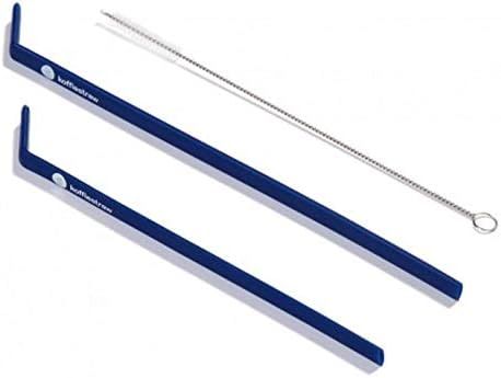 Koffie Straw NAVY in both sizes (2 straws: 8", 10", and a brush) | Amazon (US)