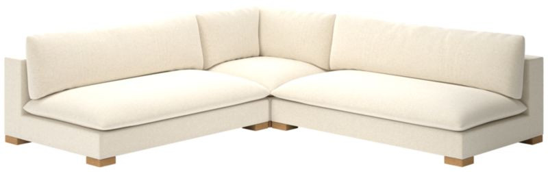 Deseo 3-Piece L-Shaped White Performance Fabric Deep Depth Sectional Sofa with Loveseat | CB2 | CB2