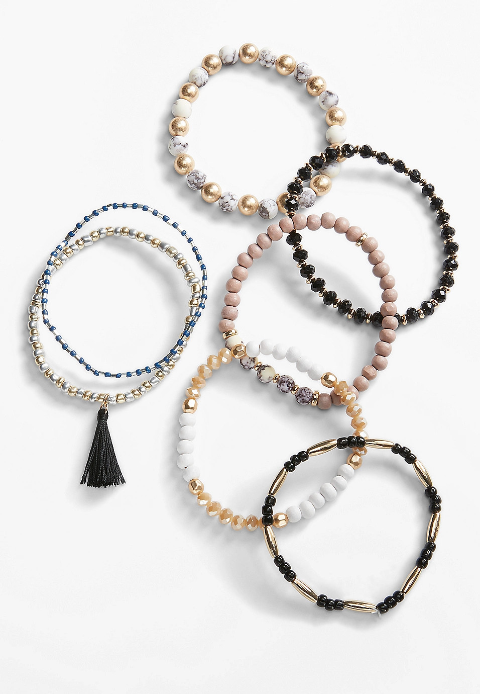 7 Piece Beaded Stretch Bracelet Set | Maurices