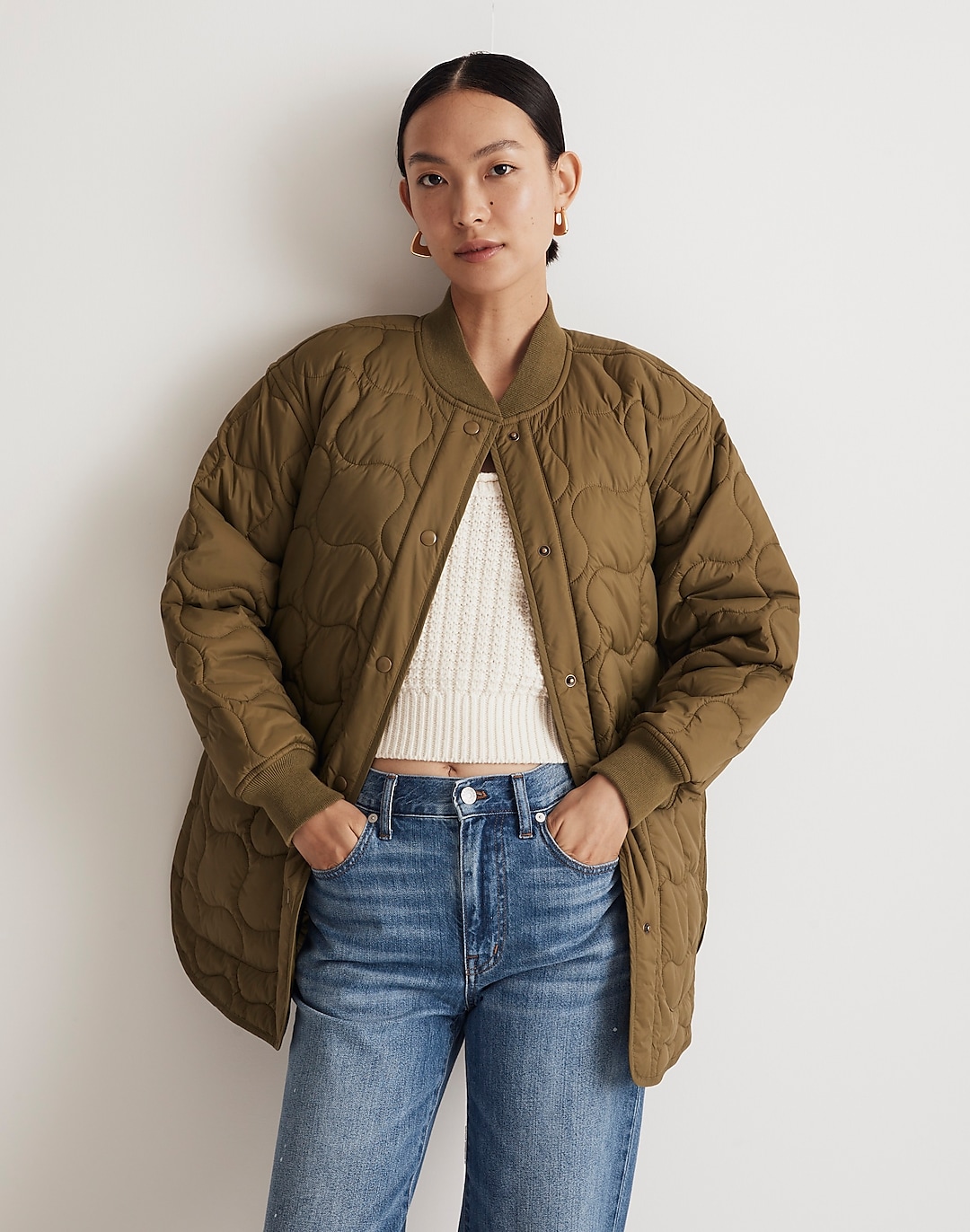 Quilted Oversized Bomber Jacket | Madewell