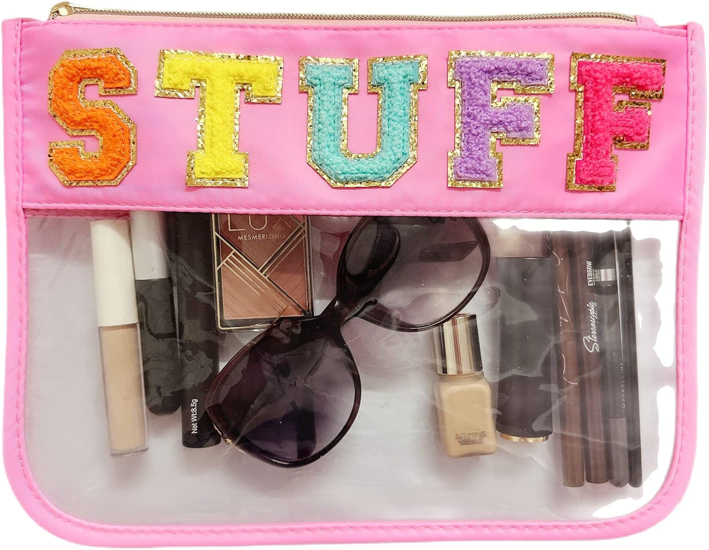 cqoogrlx Clear Makeup Letter Bag,Letter Patch Makeup Bag,Chenille Letter bag,Stadium Letter Bags,... | Amazon (US)