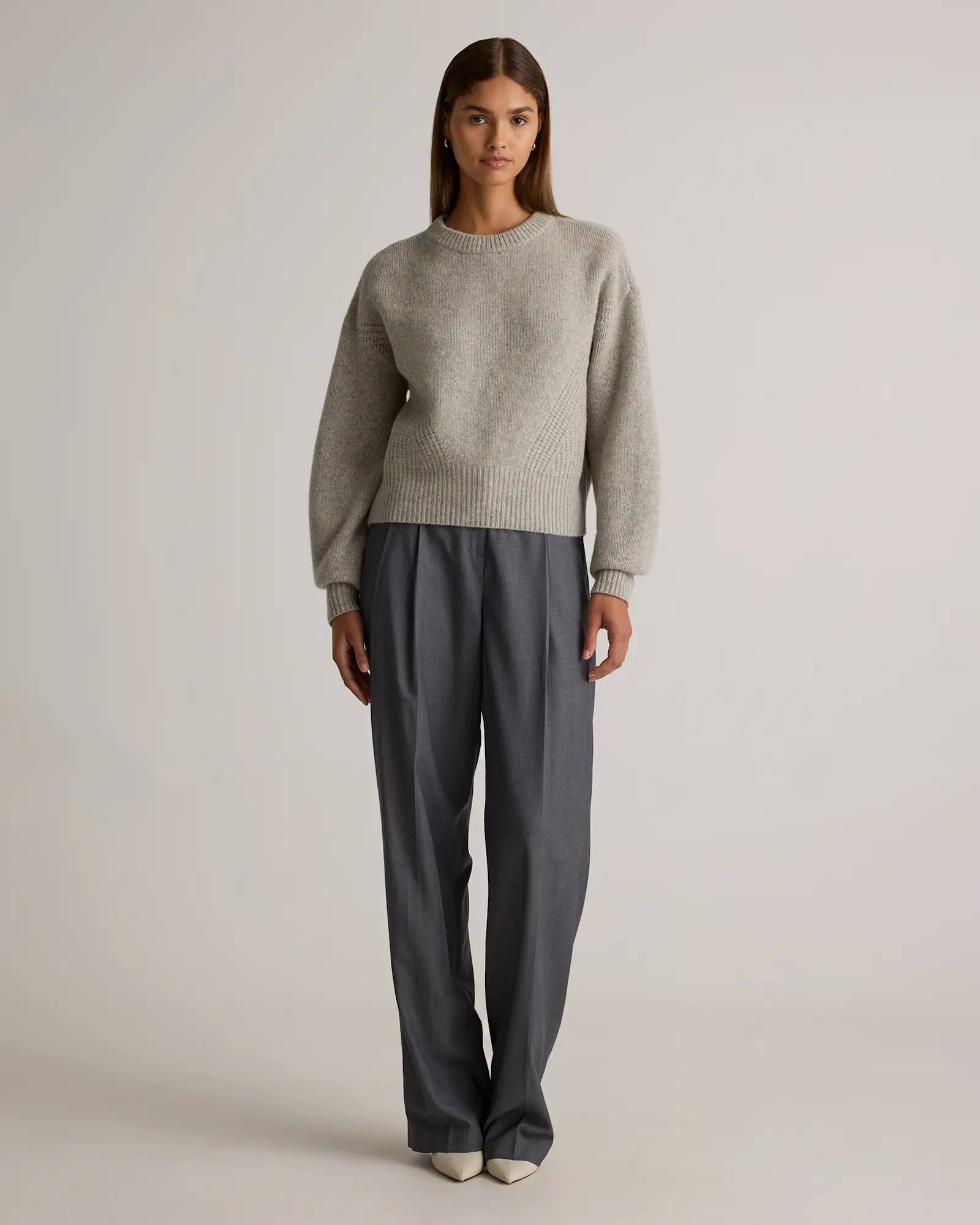 100% Yak Wool Pointelle Detail Relaxed Crew | Quince