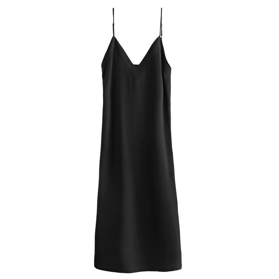 Women's Silk Slip Dress in Black | Size: XS | Crepe De Chine Silk by Cuyana | Cuyana