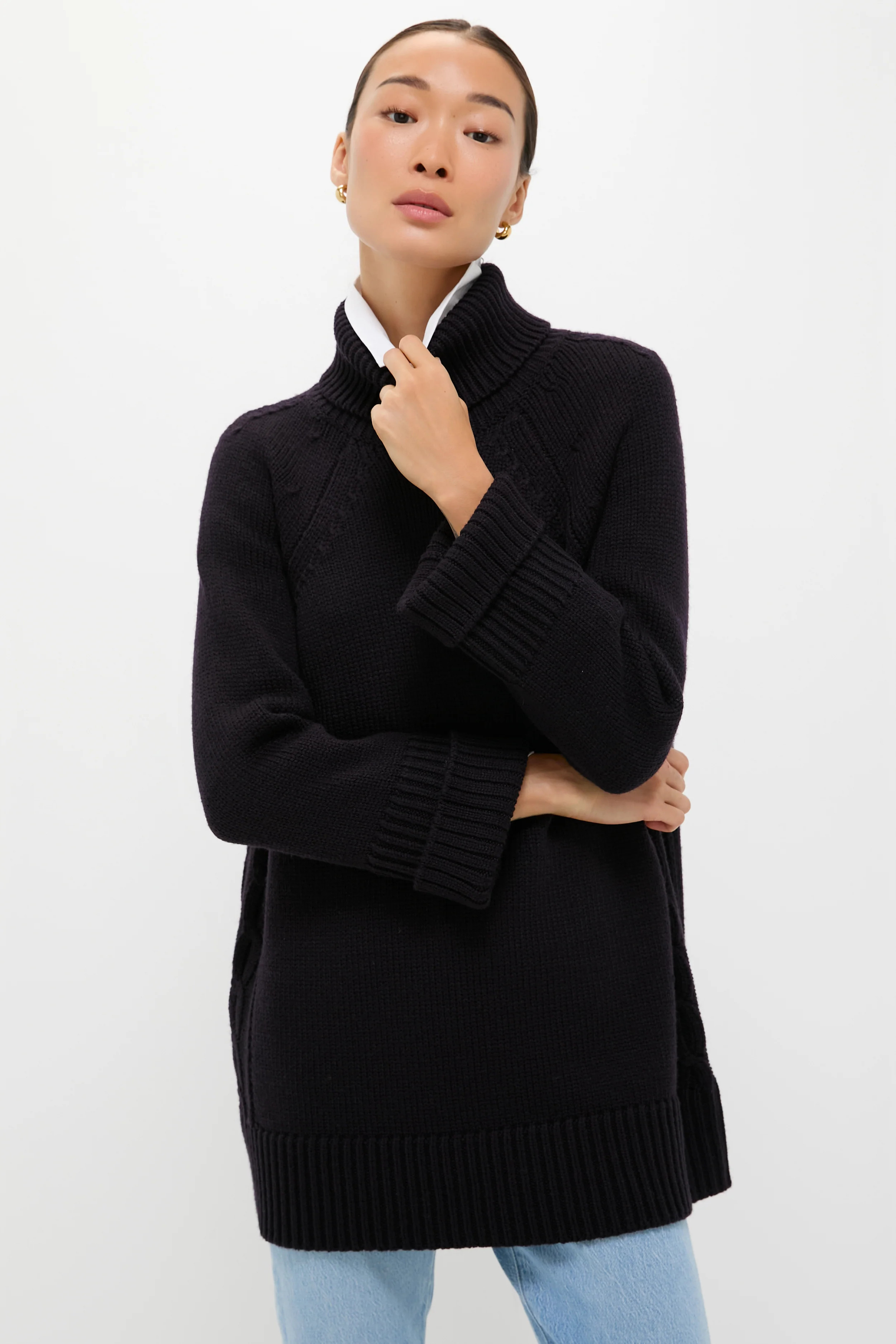 Navy Louisa Turtleneck Sweater | Tuckernuck (US)