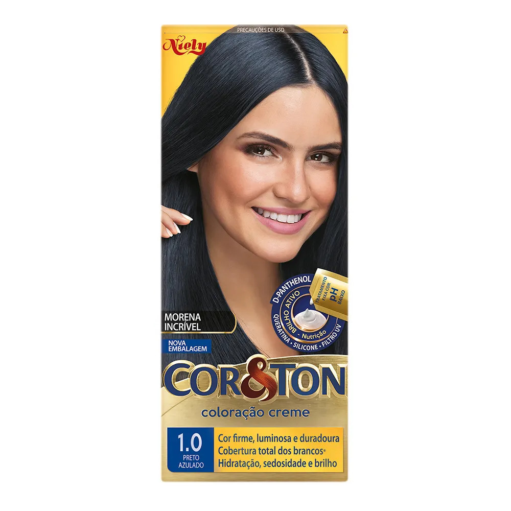 Coloração Niely Cor&Ton Preto Azulado 1.0 | Drogaria Araujo (BR)
