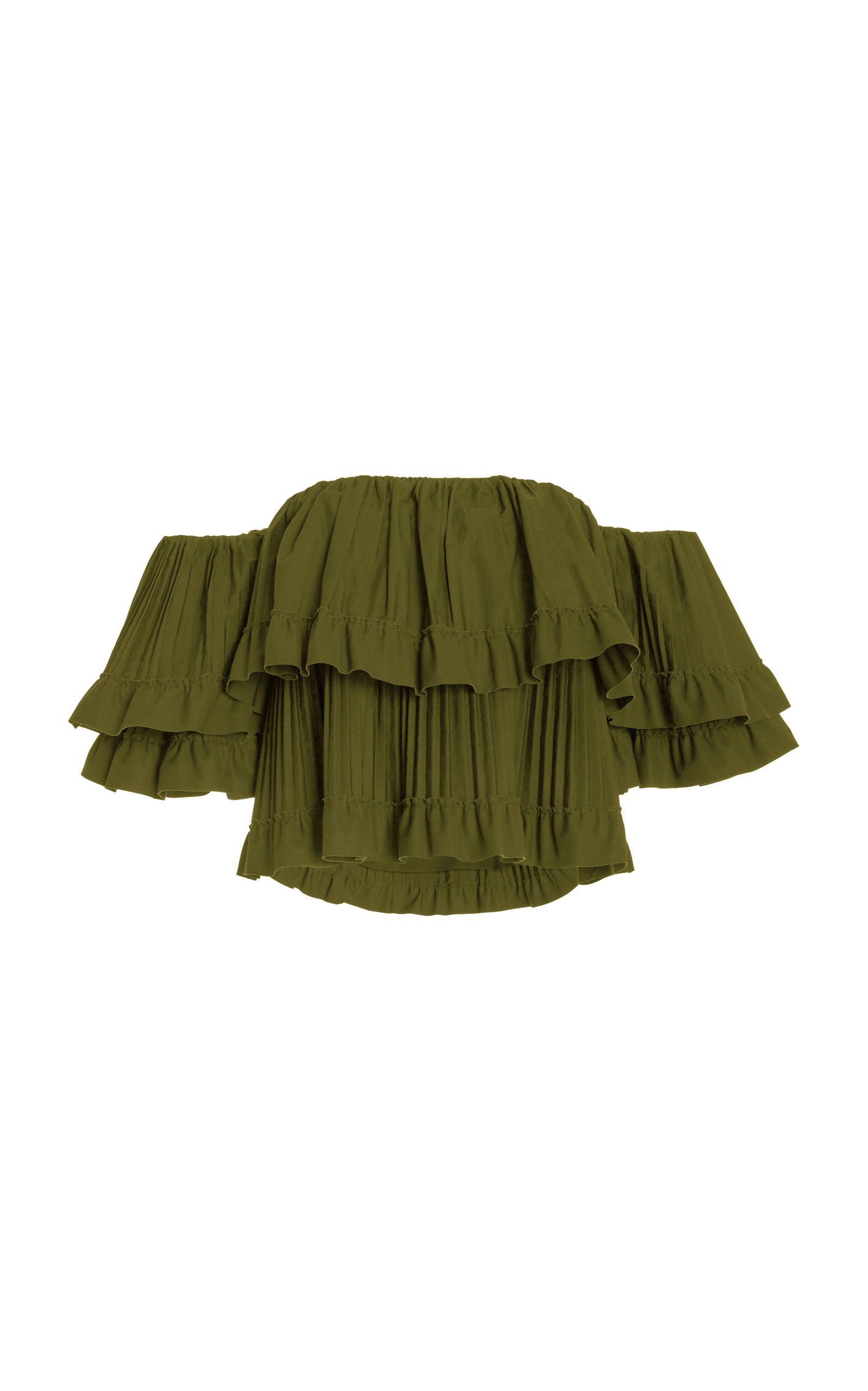 Exclusive Pleated Poplin Cropped Top | Moda Operandi (Global)
