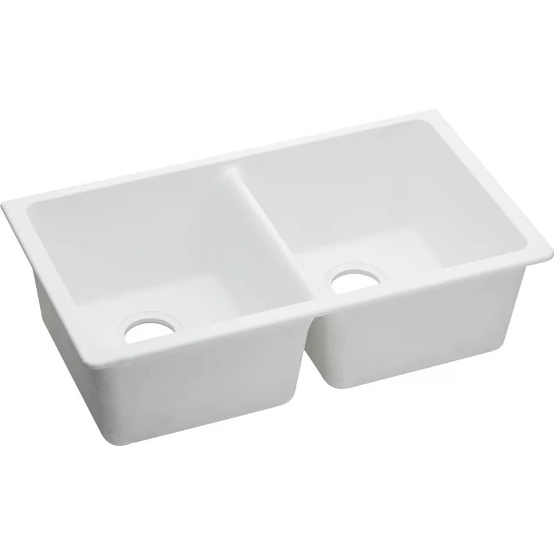Quartz Classic 18.5" W x 33" L Double Basin Undermount Kitchen Sink | Wayfair North America