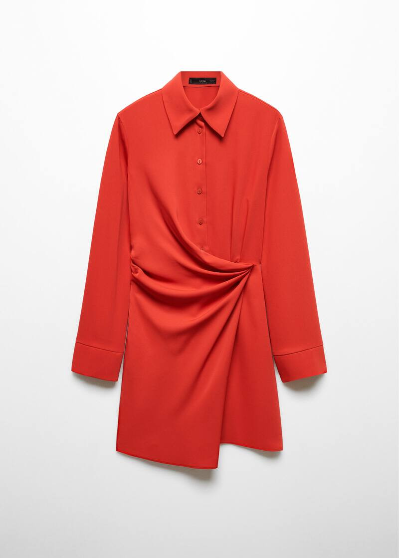 Robe cache-cœur drapée -  Femme | Mango France | MANGO (FR)