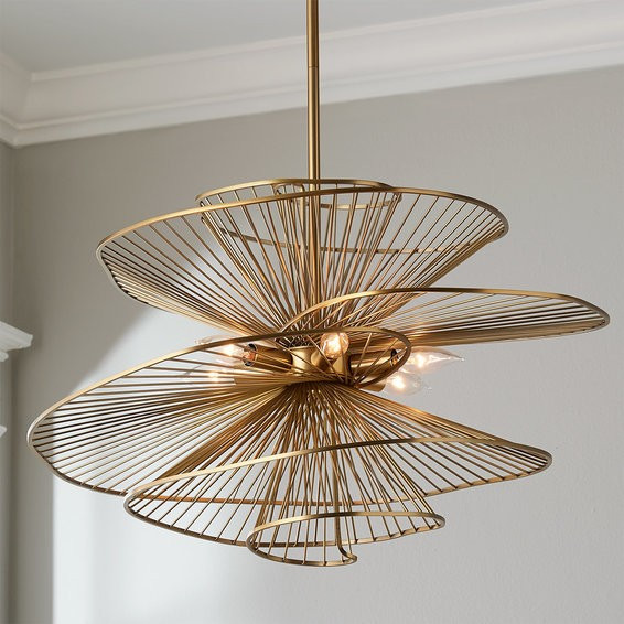 Ribbon Swirl Chandelier - 6 Light | Shades of Light