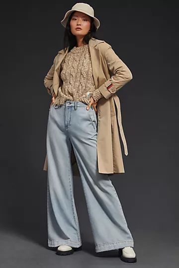 Pilcro High-Rise Wide-Leg Trousers | Anthropologie (US)