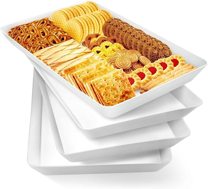 WOWBOX 4 pcs Serving Tray for Entertaining, Grilling BBQ Accessories, Serving Platters for Snacks... | Amazon (US)