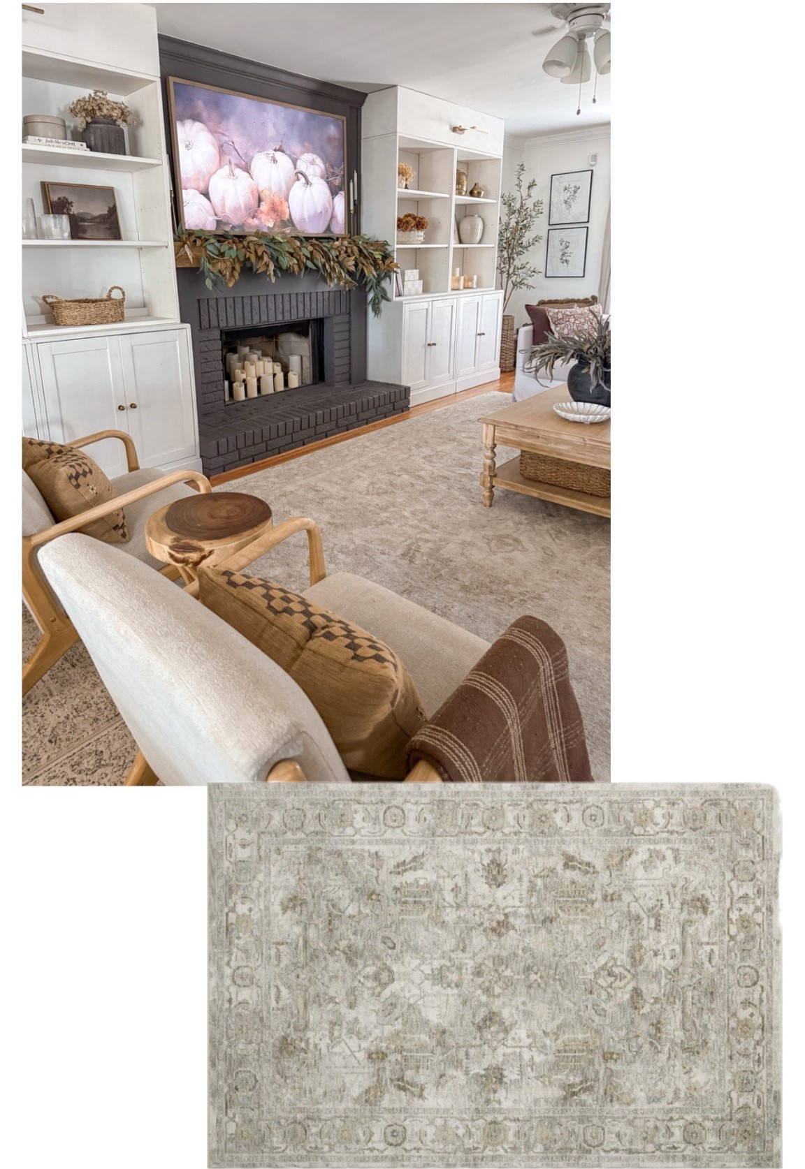 My living room rug has neutral tones and a beautiful vintage pattern and is so
Soft underfoot and it’s on sale! 

I have a very long narrow living room- I have the 9’6” x13 ft in this space 

#LTKStyleTip #LTKSaleAlert #LTKHome