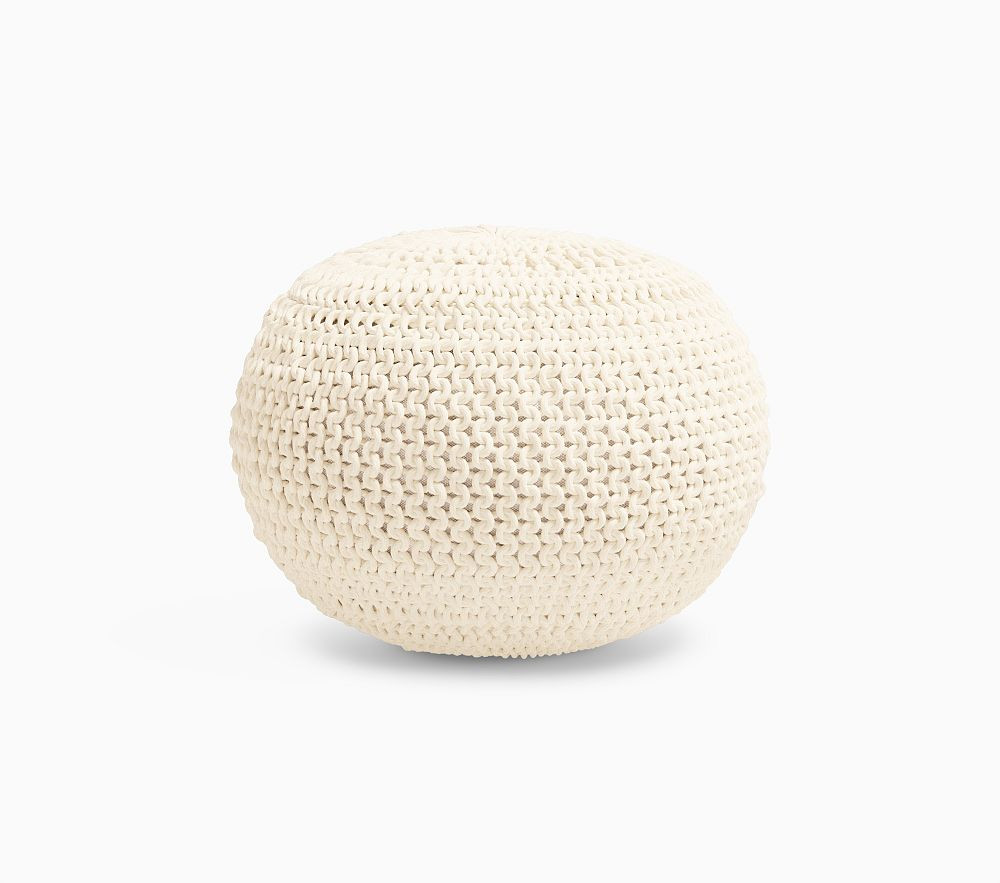 Knit Pouf Ottoman | Pottery Barn Kids