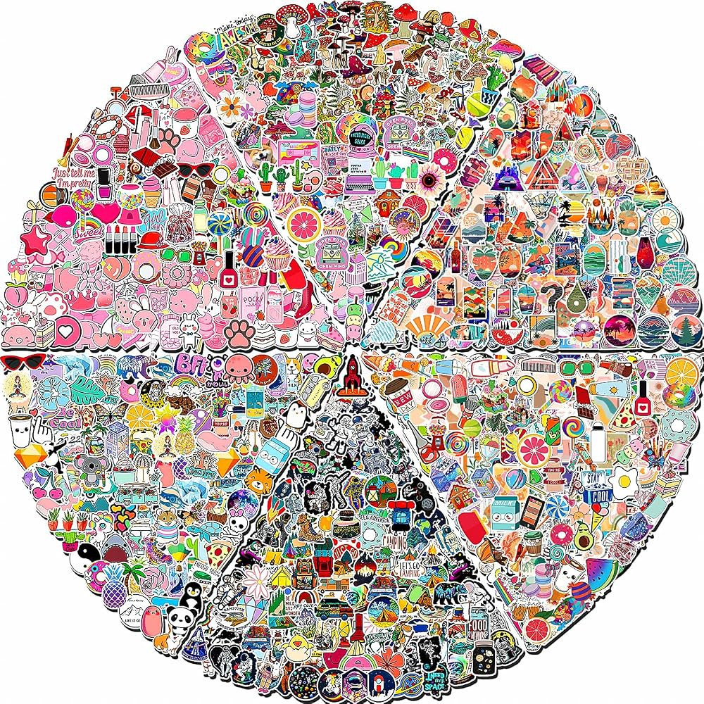 Arme 600 PCS Stickers Pack，Cute Colorful Waterproof Stickers，Vinyl Art Stickers.Stickers for ... | Amazon (US)