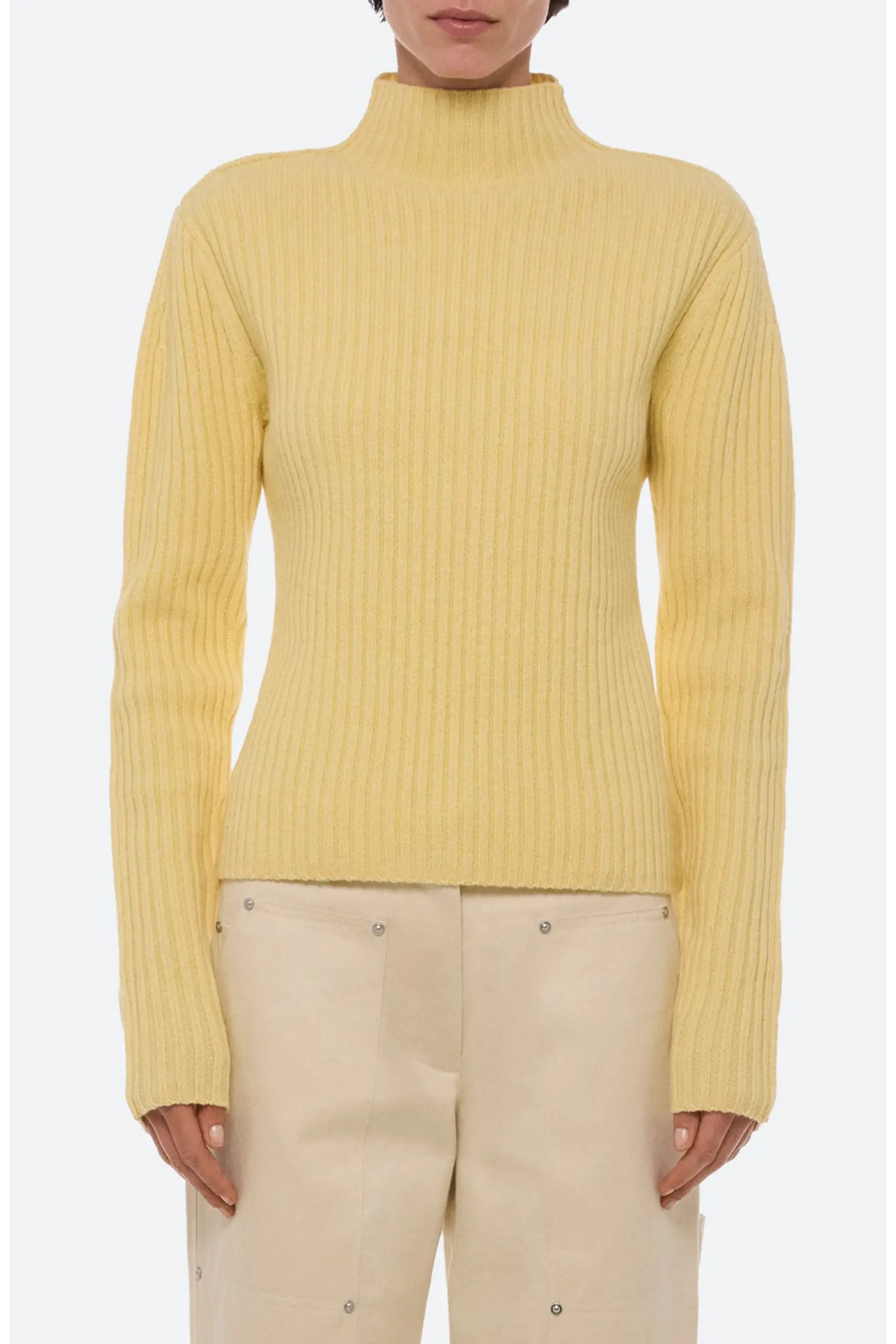 Helmut Lang Rustic Rib Mock Neck Sweater (Women) | Nordstrom | Nordstrom