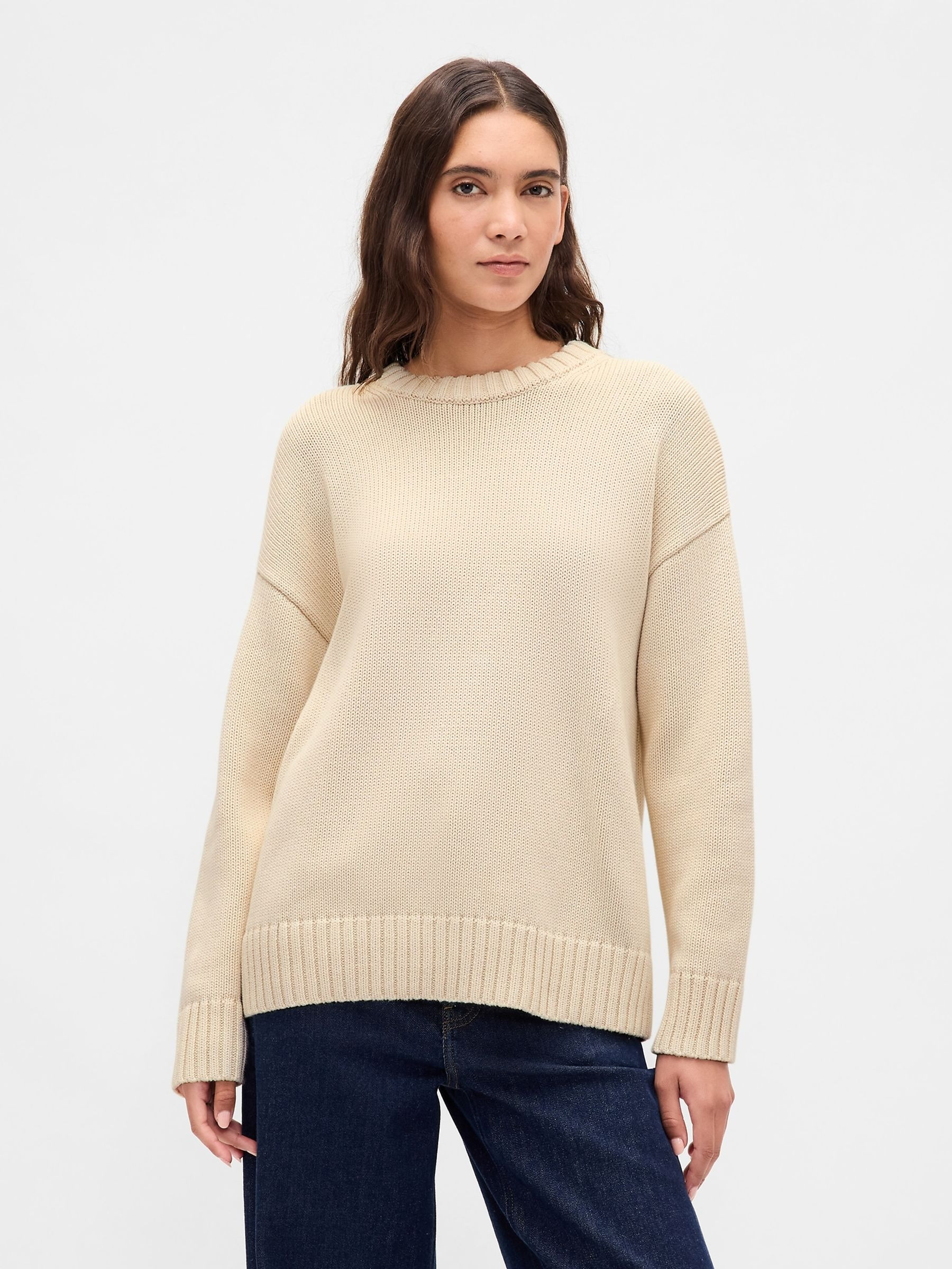 Cream Cotton Oversized Jumper | Gap | GAP UK