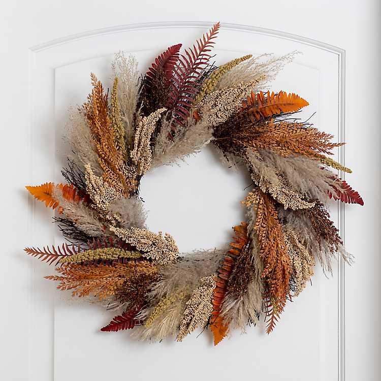 Mixed Harvest Pampas Wreath | Kirkland's Home