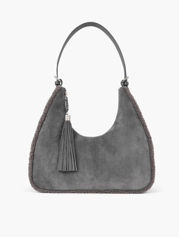 Shearling Suede Hobo Bag | Talbots