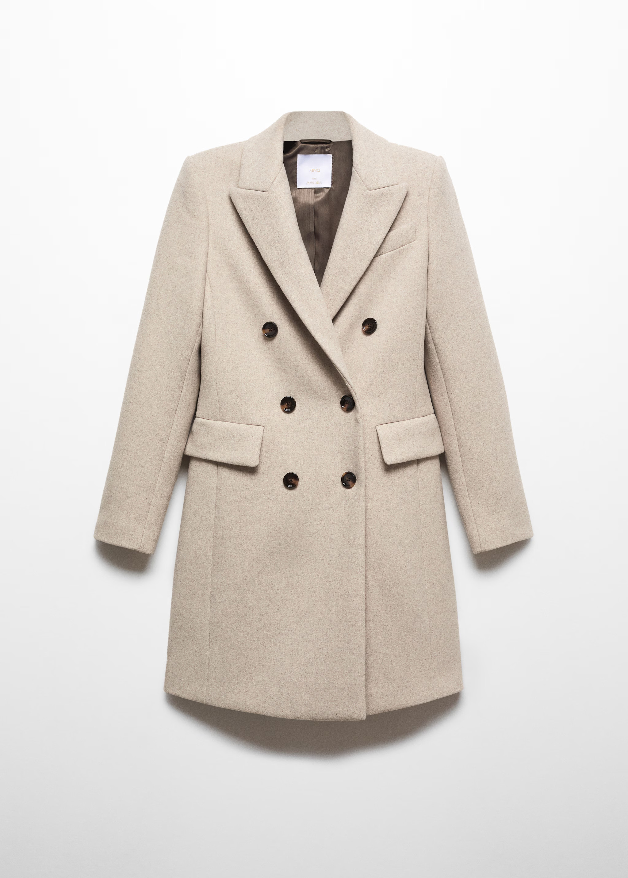 Double-breasted wool coat - Woman | MANGO USA | MANGO (US)