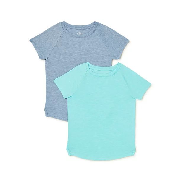 Athletic Works Girls Short Sleeve T-Shirts, 2-Pack, Sizes 4-18 & Plus - Walmart.com | Walmart (US)
