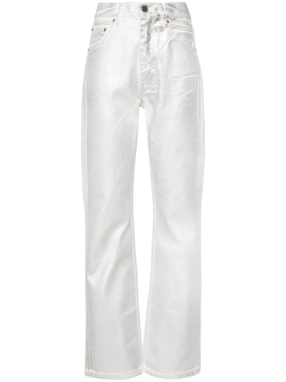 ROTATE BIRGER CHRISTENSEN Metallic straight-leg Jeans  | Silver | FARFETCH UK | Farfetch Global