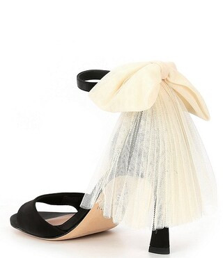 x Born on Fifth Elle Satin Tulle Bow Heels | Dillard's