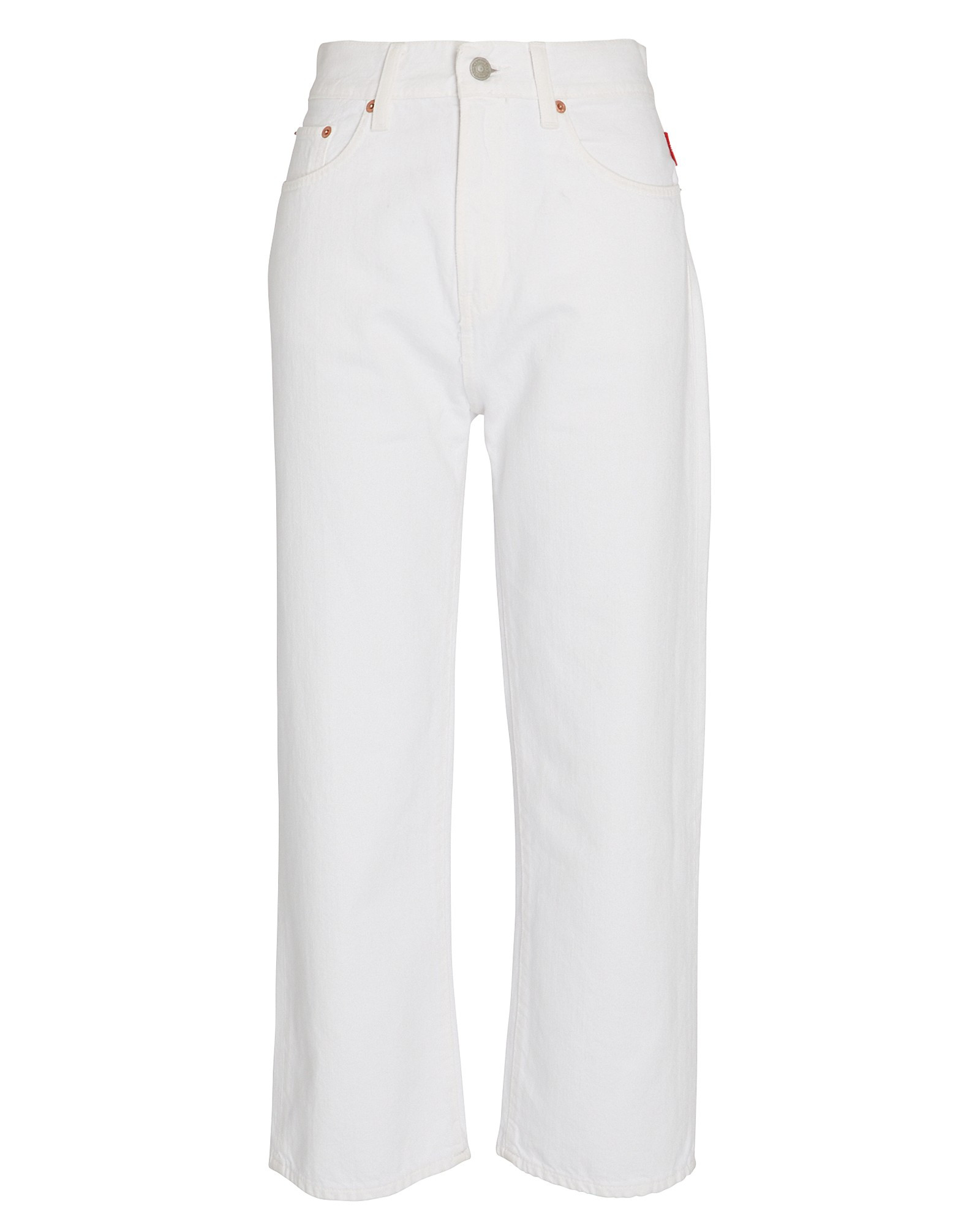 Denimist Pierce Cropped High-Rise Jeans, White 26 | INTERMIX