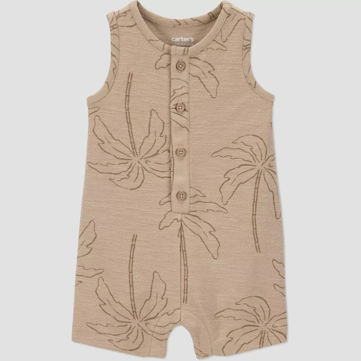 Carter's Just One You® Baby Boys' Solid Textured Palm Romper - Brown | Target