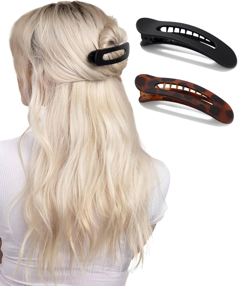 Kitsch Flat Claw Clips for Women - Strong Hold, No Slip Grip | Flat Claw Clip, Recycled Plastic -... | Amazon (US)