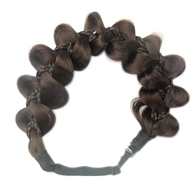 DIGUAN Kinky Gourd Synthetic Hair Braided Headband Classic Chunky Wide Plaited Braids Elastic Str... | Amazon (US)