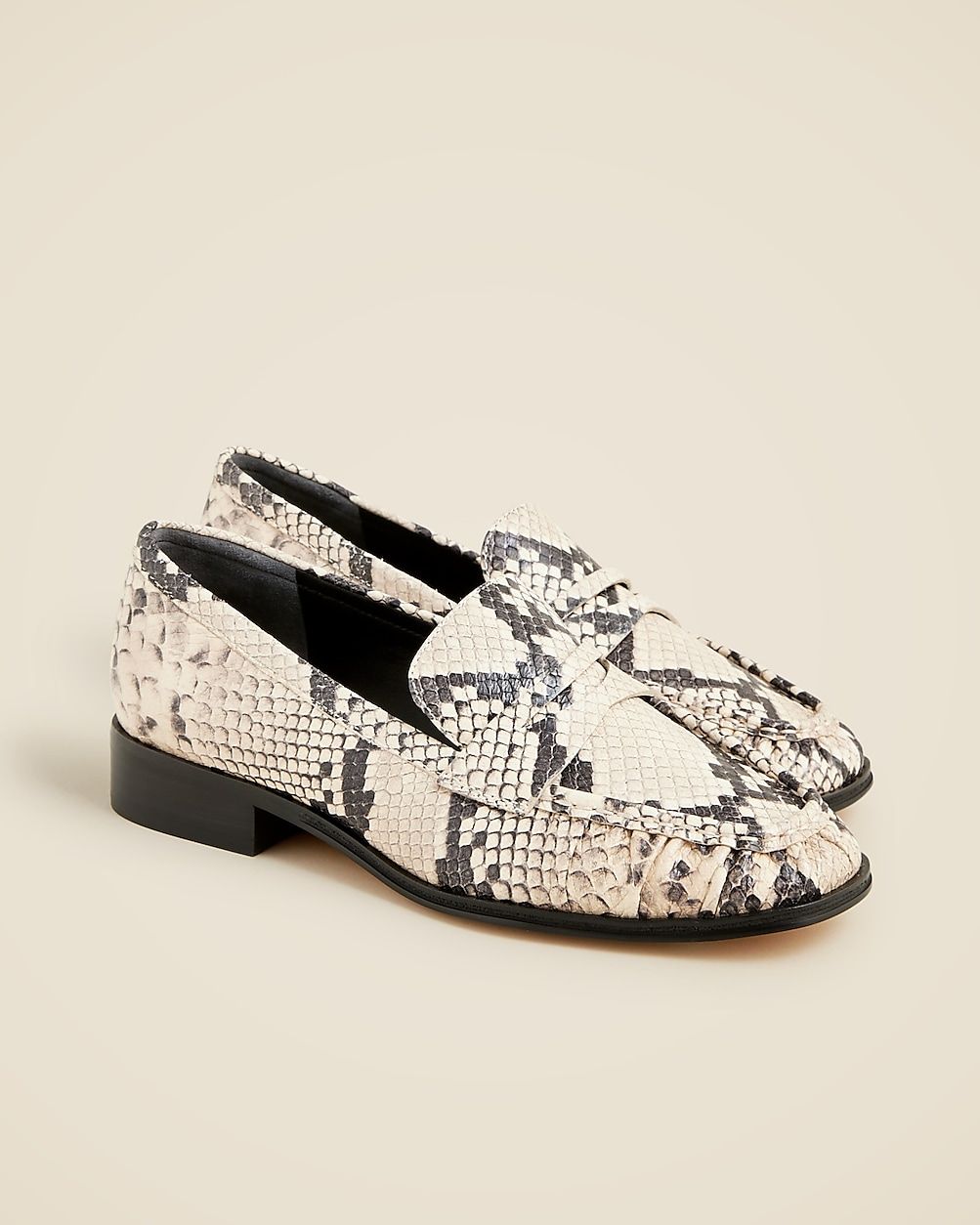 Maison ruched loafers in snake-embossed Italian leather | J. Crew US