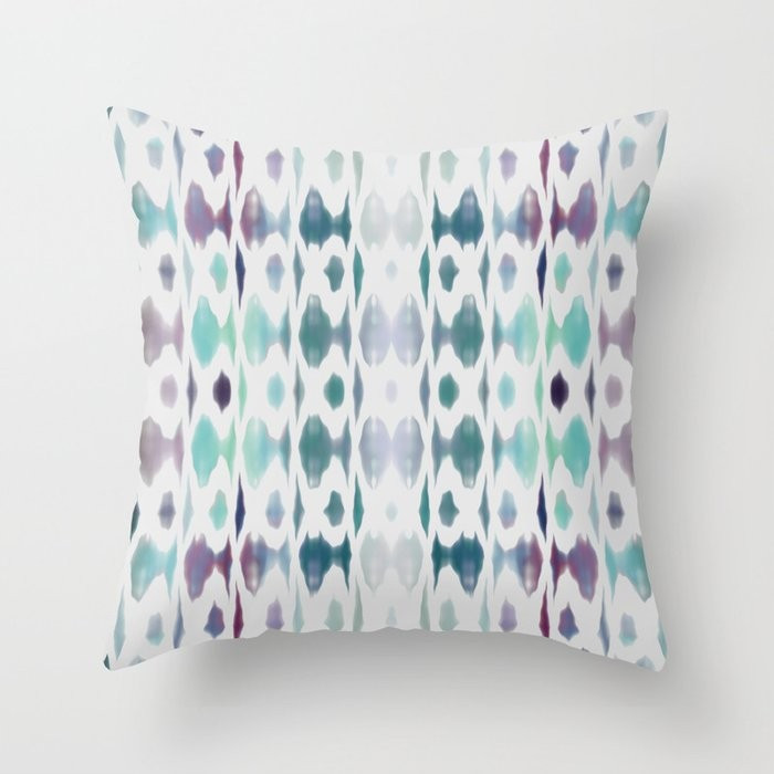 Light As Air Teal Purple Pattern Throw Pillow | Society6