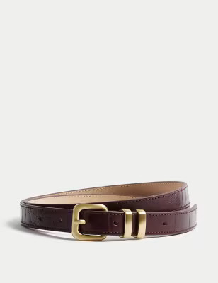 Leather Lizard Effect Slim Jeans Belt | Marks & Spencer (UK)