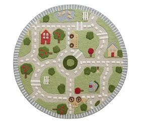 3-D Activity Play in the Park 5' Round Rug | Pottery Barn Kids