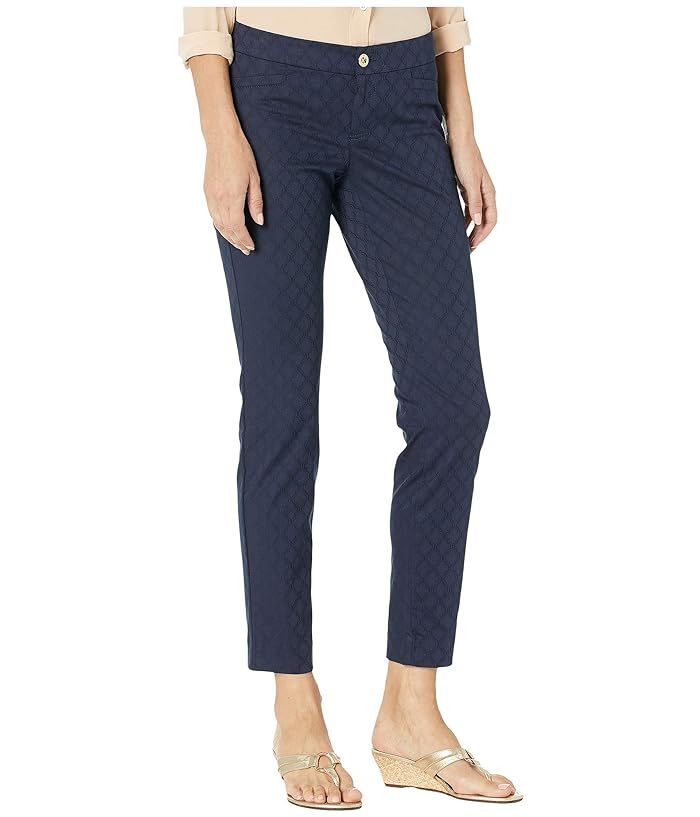 Lilly Pulitzer Kelly Textured Ankle Length Skinny Pants (Midnight Navy) Women's Casual Pants | Zappos