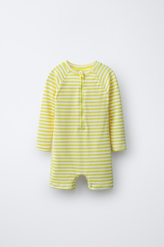 1-6 YEARS/ STRIPED TEXTURED SWIMSUIT | Zara US