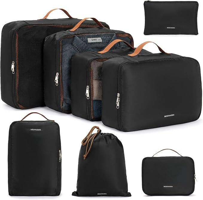 Packing Cubes, 8 Set Luggage Packing Organizers Travel Cubes Suitcase Organizer Bags Set for Trav... | Amazon (US)